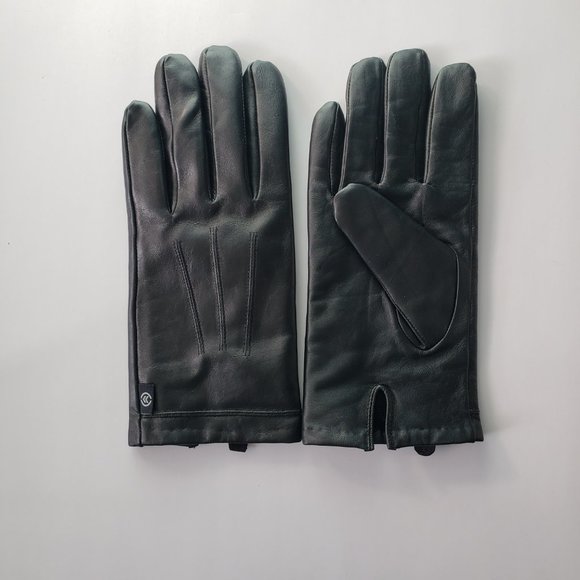 (NWOT) Isotoner Genuine Black Leather Gloves Mens - Size Medium - Picture 2 of 10